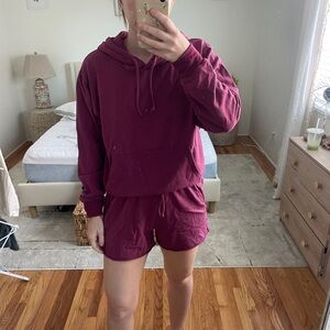 Skatie Maroon Lounge Set